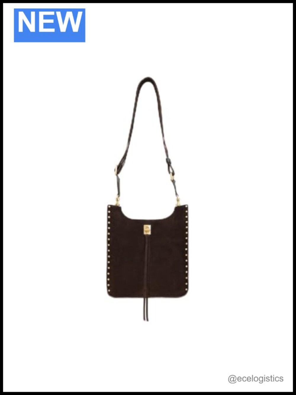 Genuine Leather Crossbody Bag with Tassel Detachable Strap